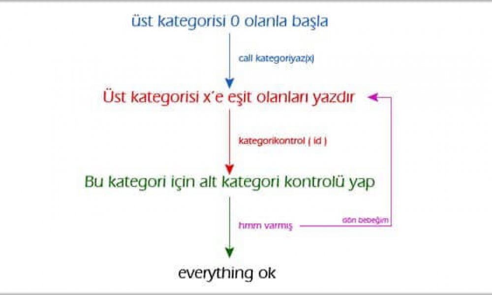 ASP de sınırsız alt kategori - Sınırsız kategorileme nasıl yapılır?